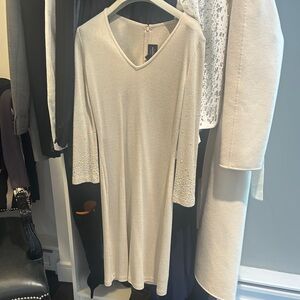 St. John Cream Midi Dress